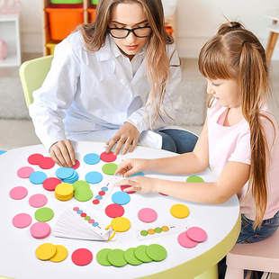 Kindergarten Primary, Middle and Large Mathematics Puzzle Enlightenment Area Material Color Finding Pattern Game Teaching Aids Thinking Training Card