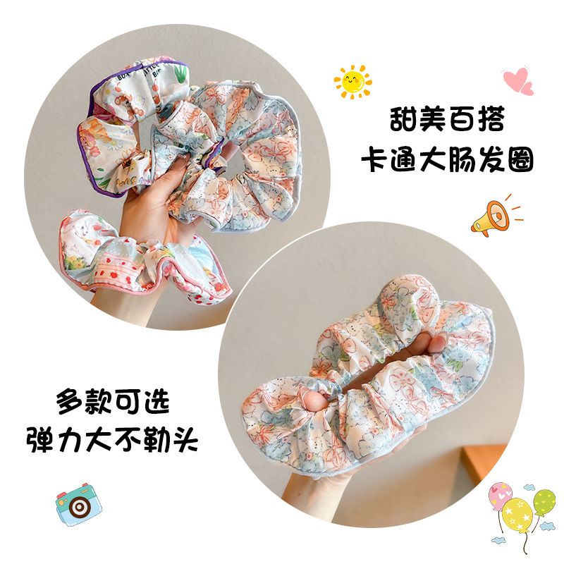 Sendai super inmortal flor gran intestino anillo de cabello para niños nuevo atado bola cabeza temperamento cabello de verano simple tocado al por mayor