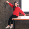 Spring children's sports red set, Korean style, suitable for teen, western style, children's clothing