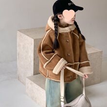 女童加绒羊羔外套2025年冬季儿童新款皮毛加厚一体宝宝保暖冬装潮