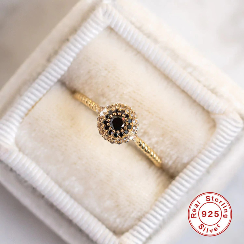 Fashion Irregular Sterling Silver Inlay Zircon Rings 1 Piece