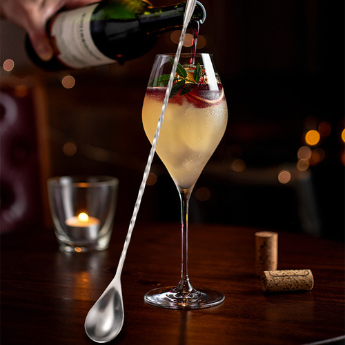 Source manufacturer 304 stainless steel threaded water drop bar spoon juice stirring stick bar cocktail shaker