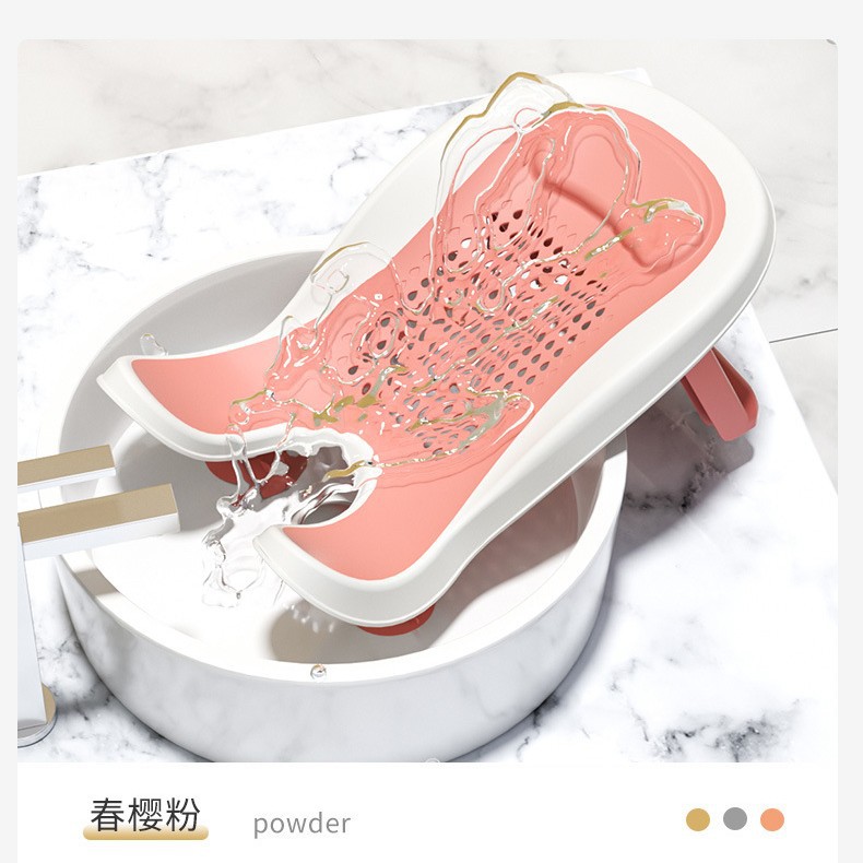 Recién nacido lavado a tope artefacto portátil bebé trasero lavado rack infantil baño rack reclinable lavable PP rack