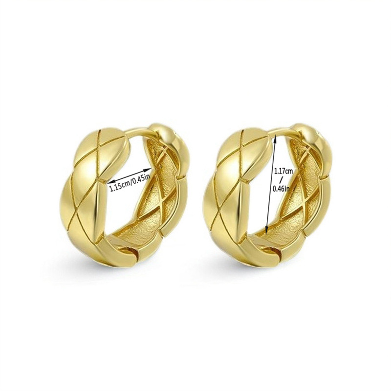 Eksplosive øredobber, fasjonable diamantrutelinjer, teksturerte spenner, trendy personlige øredobber for menn og kvinner_voghion.com