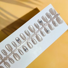 30片手工穿戴甲簡約蝴蝶款可愛百搭款可拆卸成品甲片