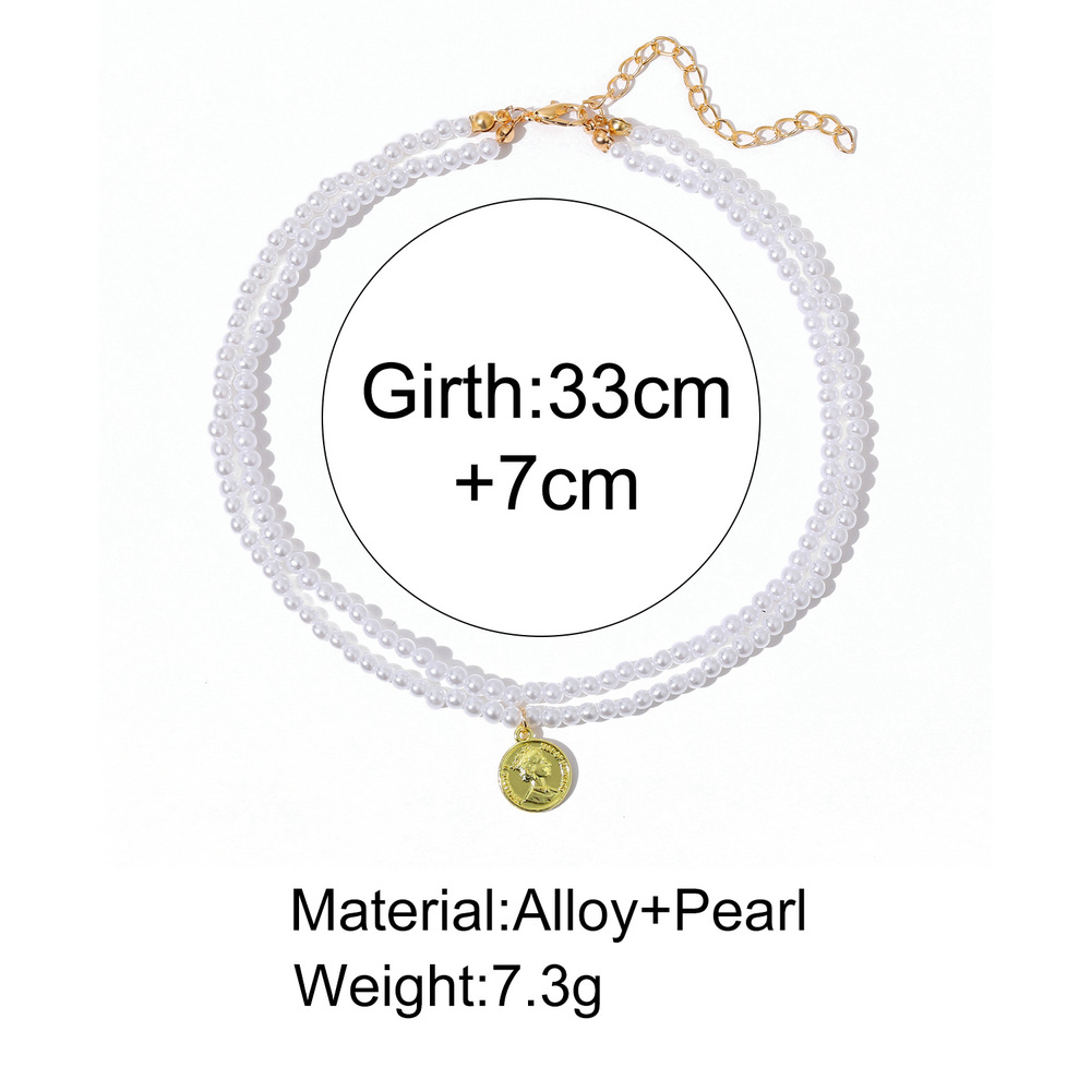 Retro Einfache Perle Hochzeit Halskette display picture 5