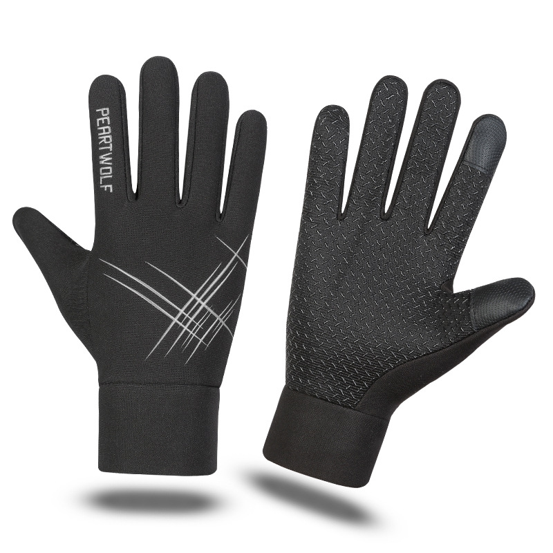 Windproof and waterproof, fleecy-lined warm winter motorbike cold-weather riding gear, full-finger cycling gloves for men, stylish