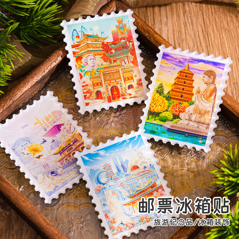 National City Refrigerator Sticker Custom Creative Magnetic Sticker Creative Acrylic Refrigerator Sticker Beijing Tourism Commemorative Gift