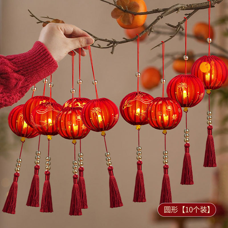 2026 horse year new diy fabric small bell pepper luminous style children‘s cartoon portable lantern hanfu photo festive lantern