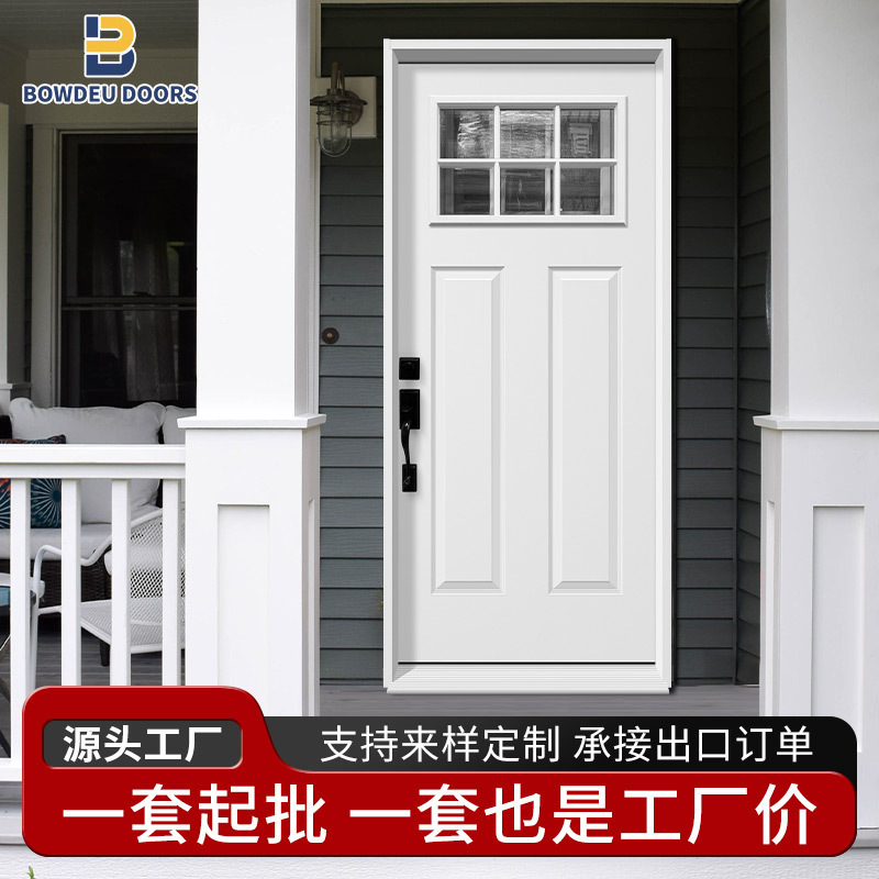 Hot Sale Steel with Fiberglass Entry Door Anti-Theft Fireproof Soundproof Home Glass Door