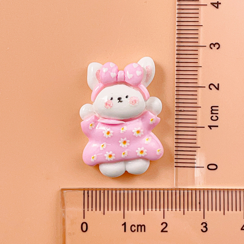 Nueva superficie brillante lindo conejo accesorios de resina DIY crema pegamento niños horquilla accesorios para el cabello hecho a mano primavera conejo al por mayor