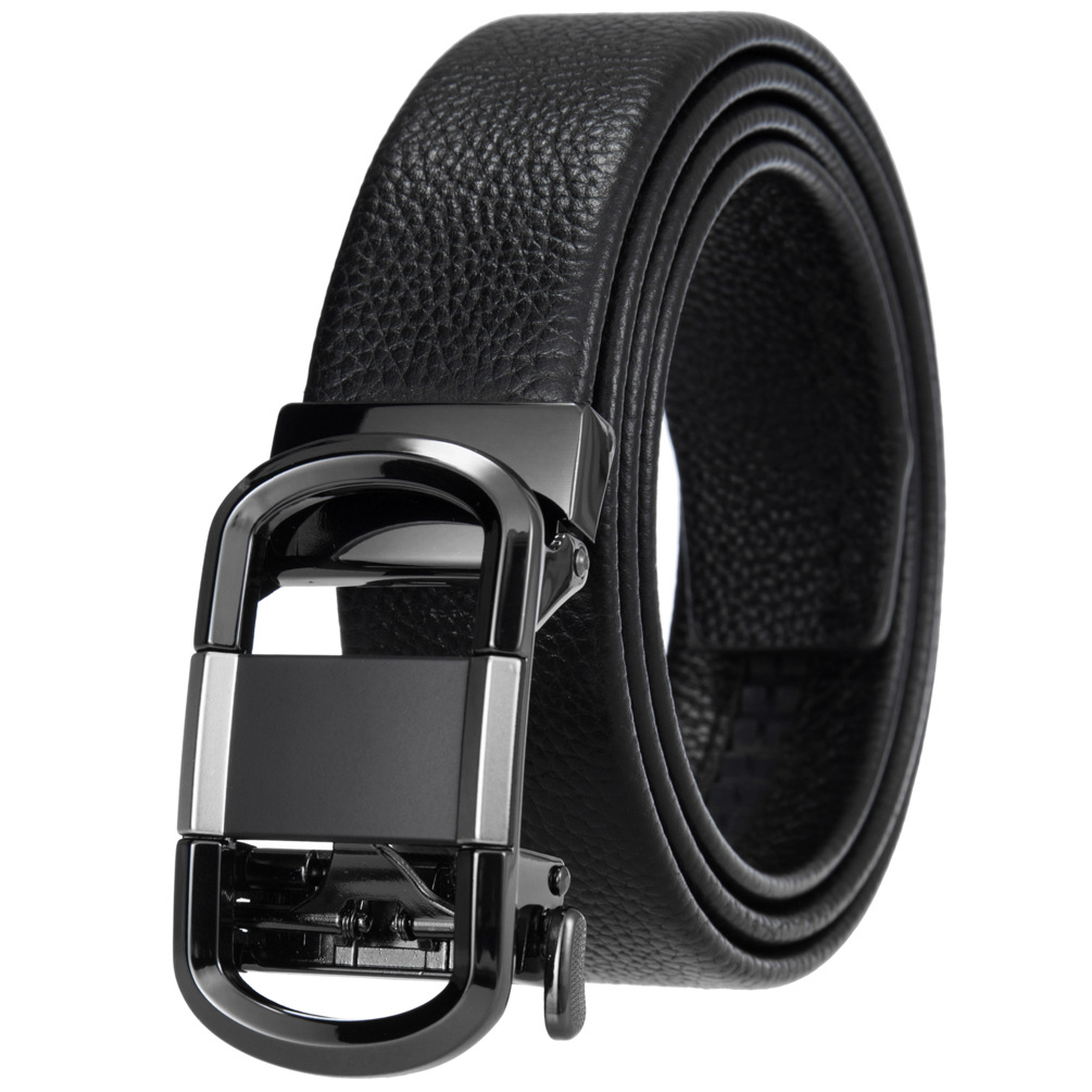 Double-sided leather belt for leisure