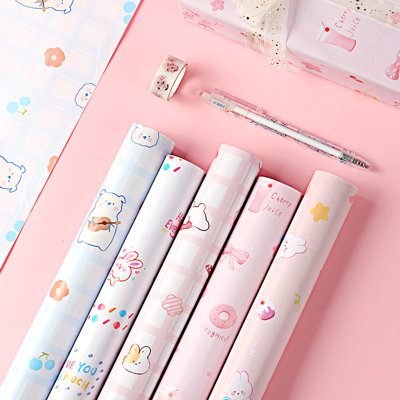 Caja de regalo Papel de envolver Paquete de regalo del día del niño Regalo de cumpleaños Impresión de regalo de vacaciones Dibujos animados lindos Fresco