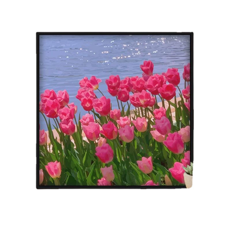 Tulip DIY numeric oil painting handmade filled oil painting floral landscape coloring therapeutic hand-drawn beautiful wall art