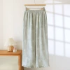 Women's polka dot ear-hemmed trousers Mengying-green