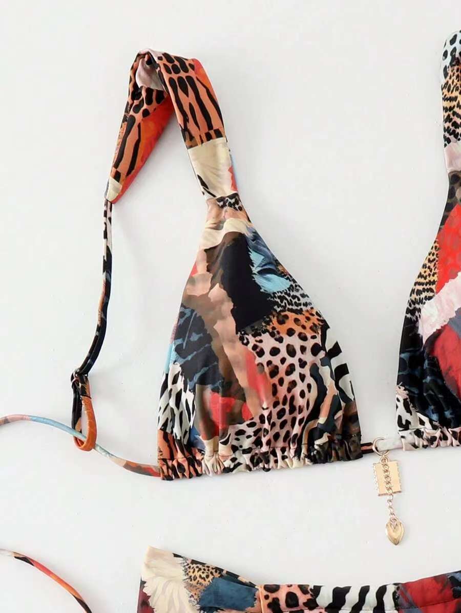 GraceChic 2025 New European And American Swimwear Sexy Cross-Border Bikini Printed Tie High-End Hot Girl Pure Desire Swimsuit For_voghion.com