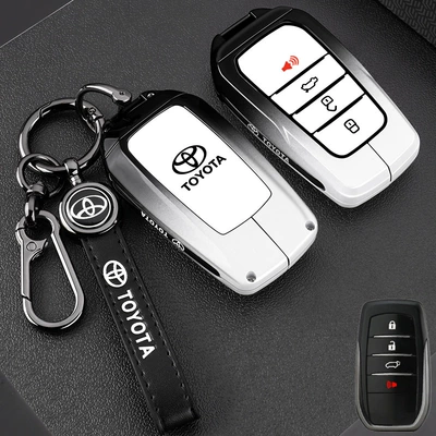 Static Rod/Key Bag, Toyota Key Cover Chr - type-c-round-mark-leather-buckle-black-and-white