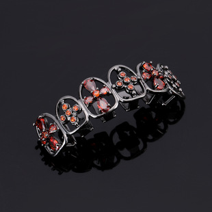 European and American Popular Red Cross Flower Heart Color Zirconium Hollow Braces Hip Hop Diablo Series Halloween Personalized Teeth Jewelry