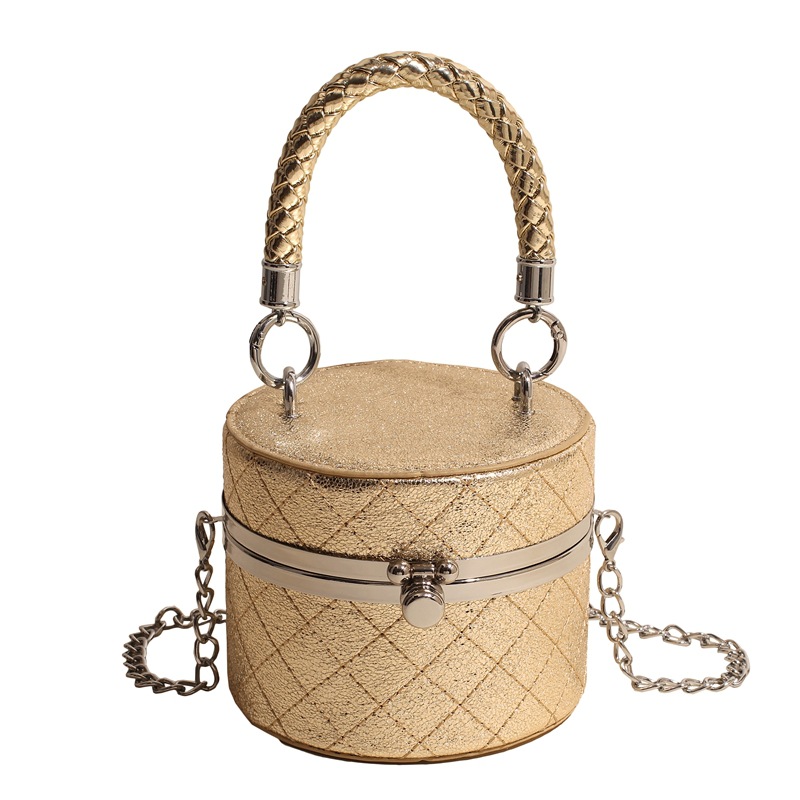 Bolso de cubo de textura de alta calidad 2025 nuevo bolso de cadena pequeño bolso de hombro fragante bolso de mensajero de hilo bordado de diamantes mujer