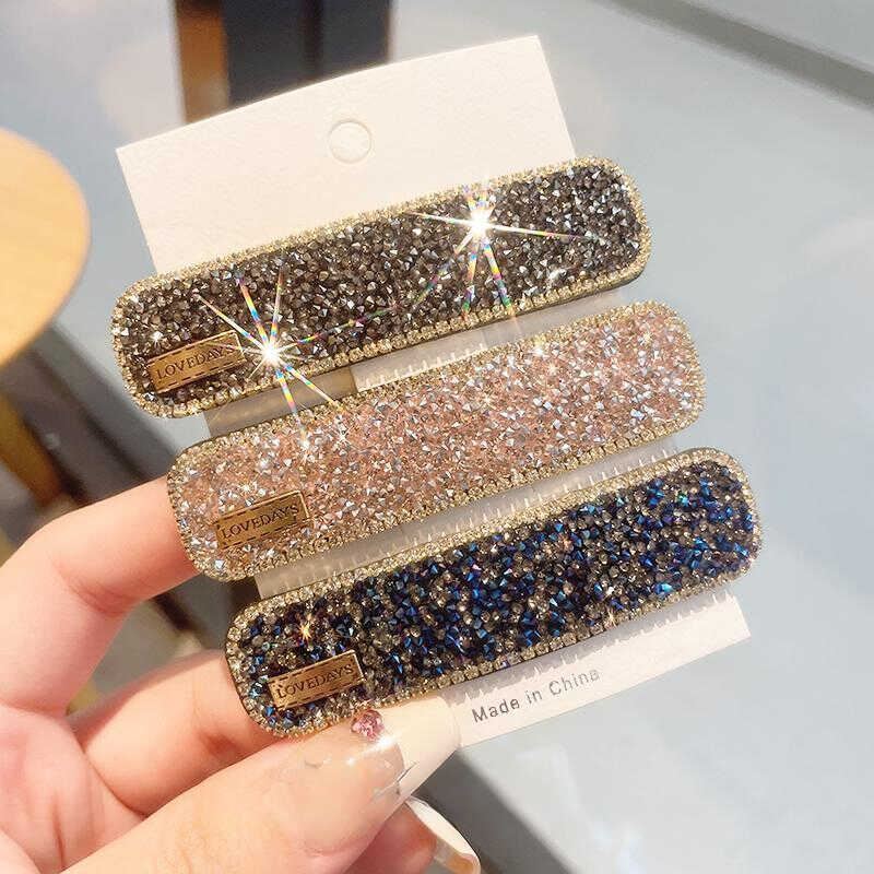 New Korean Rhinestone Hairpin for Side Bangs and Loose Hair, Bb Clip Hair Accessory, 2026 New High-End Bobby Pin