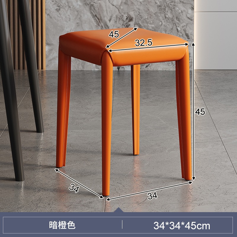 Taburetes italianos para tiendas de hierro forjado pueden apilarse para el hogar de reserva para la nueva casa de reubicación para ocupar el espacio de taburetes de comedor apilados