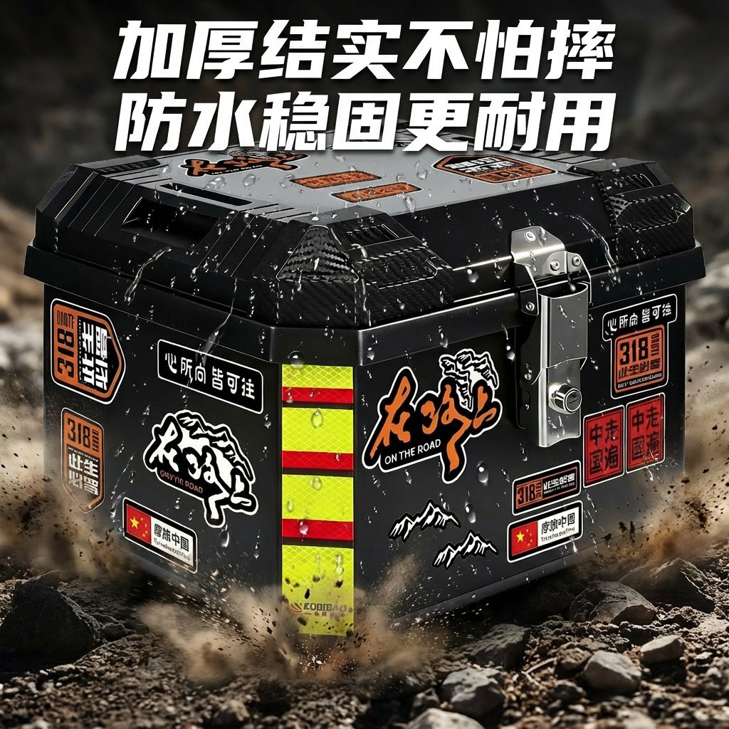 Cool Qibao Motorcycle Electric Vehicle Trunk, Large Capacity, Quick-Release, Waterproof Design, Sturdy and Durable, No Abnormal Noise