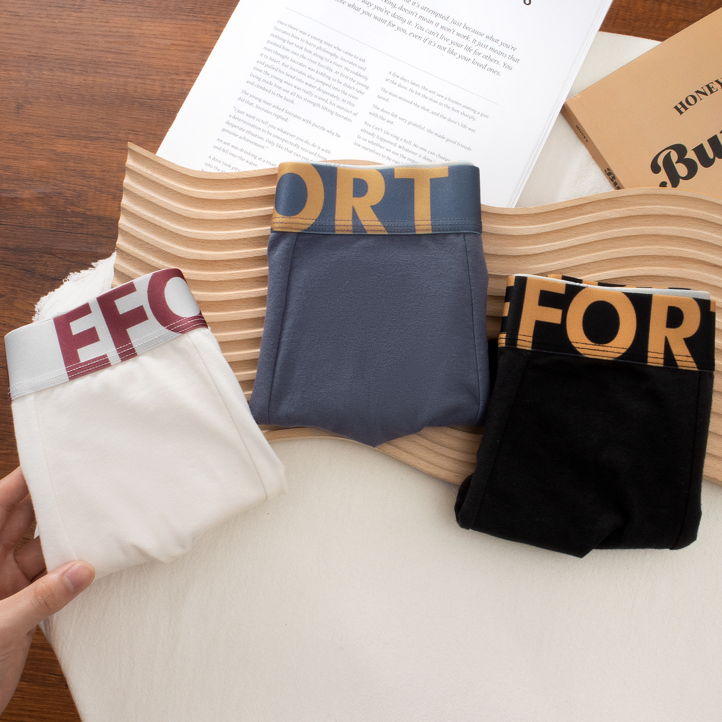 Pantalones de algodón para hombres Cordyceps antibacteriana entrepierna transpirable estilo personalidad letras quillones al por mayor