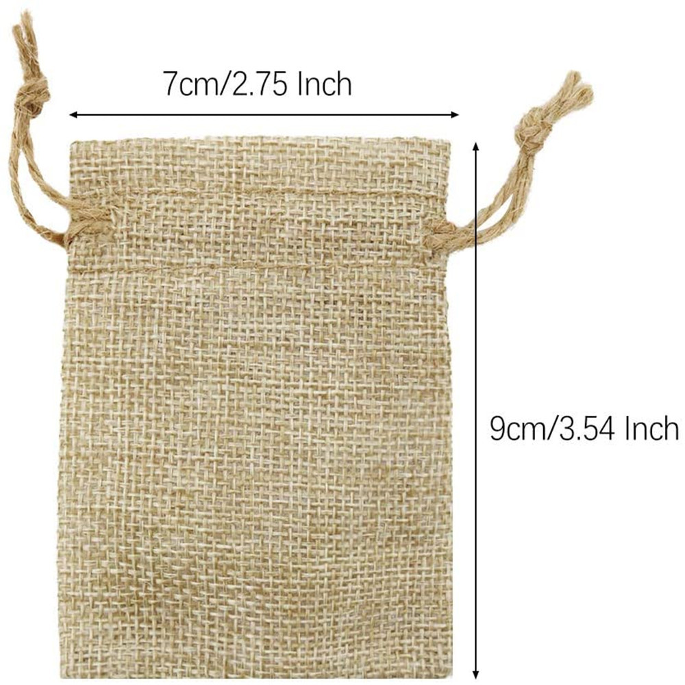 Basic Solid Color Linen Drawstring Jewelry Packaging Bags display picture 4