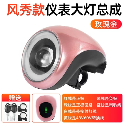 holder battery car meter LED | Other Electric Vehicle Accessories - wind-show-48-60v-instrument-light-rose-gold