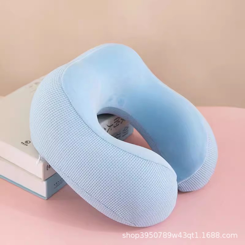 Waffle-Gu almohada de cuello almohada de cuello almohada de memoria almohada de cuello almohada de algodón para estudiantes viajar para dormir almohada en forma de U almohada cervical para dormir lateral