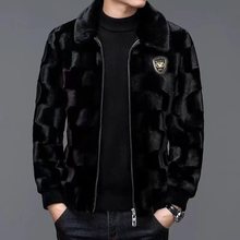 貂皮大衣男士夹克2024新款水貂整貂金貂绒仿皮草外套海宁皮衣冬季