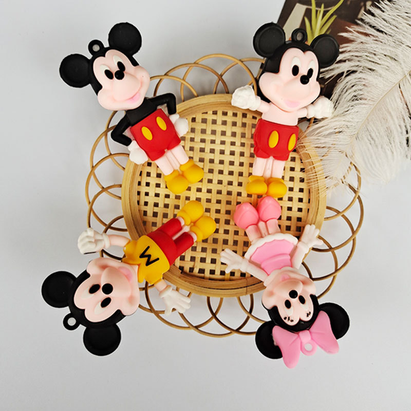 Factory Direct Sales Creative Mickey Keychain Pendant Cartoon Pvc Soft Rubber Minnie School Bag Accessories Wholesale Car Key