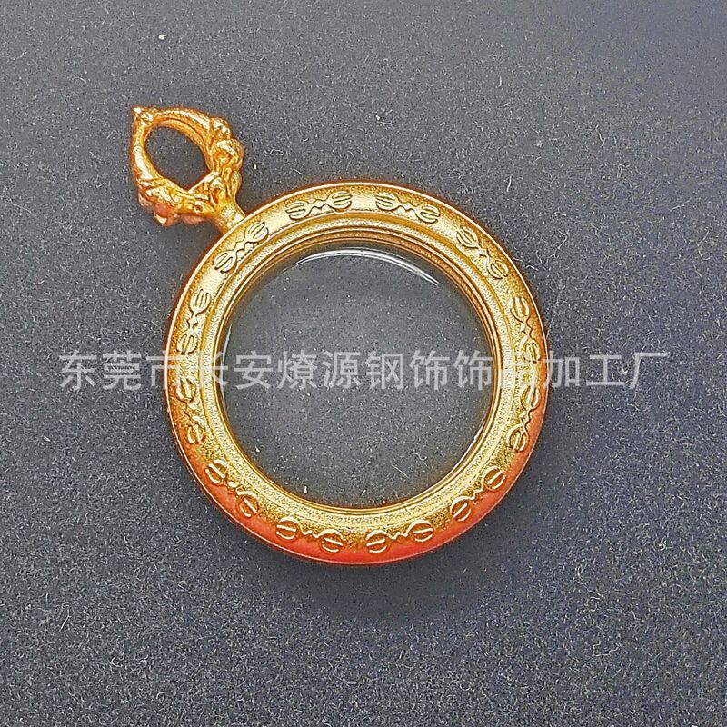 藏式钛钢珐琅彩双面玻璃唐卡画壳坦诚金刚杵嘎乌盒吊坠多款可选|undefined