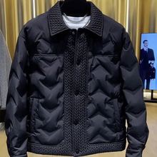 轻薄款羽绒服男士秋冬季新款2025款衬衫翻领潮牌短款保暖夹克外套