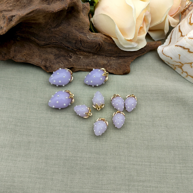 富光樹脂高品質いちご真珠ネックレス部品ペンダントイヤリング付属品メーカー