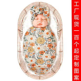Cross-Border Newborn Baby Wrap Single Wrap Cloth Delivery Room Wrap Wrap Baby Swaddling Towel Hug Blanket Headband