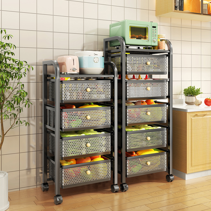 Kitchen storage shelf floor supplies home complete multi-layer vegetable corner storage pull-out fruit basket