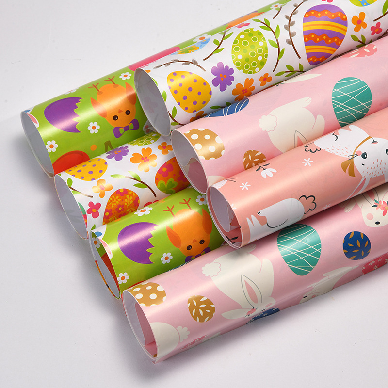 Nuevo papel de regalo de Pascua transfronterizo al por mayor tienda de regalos papel de regalo de cumpleaños papel de regalo