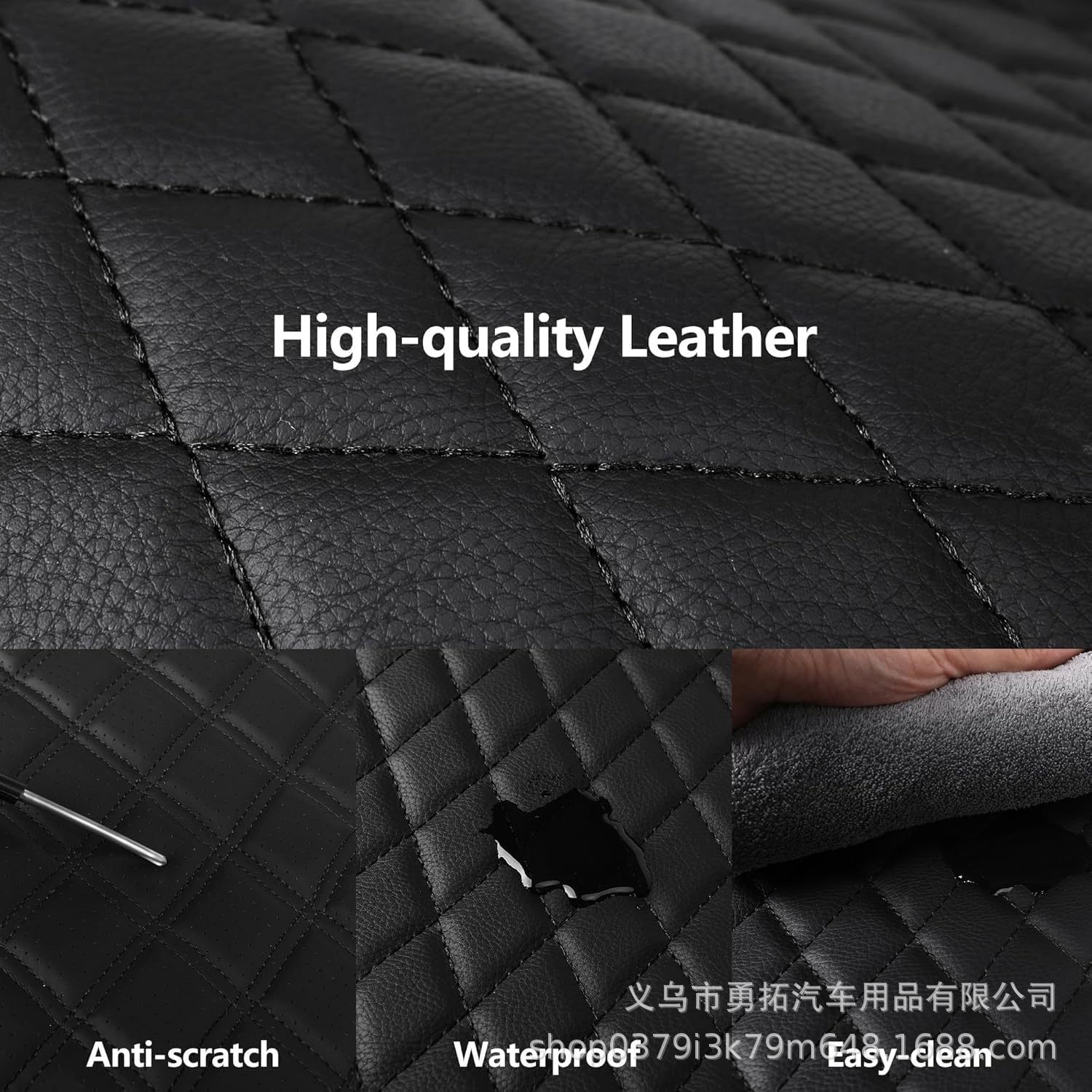 Cross-Border New Model Pu Single-Line Diamond-Pattern Leather Universal Car Seat Cover Cushion for Europe, America, Southeast Asia, Russia, Amazon