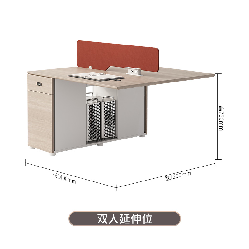 Mesa de oficina del empleado, asiento de tarjeta doble para cuatro o seis personas, combinación simple de mesa y silla de oficina moderna