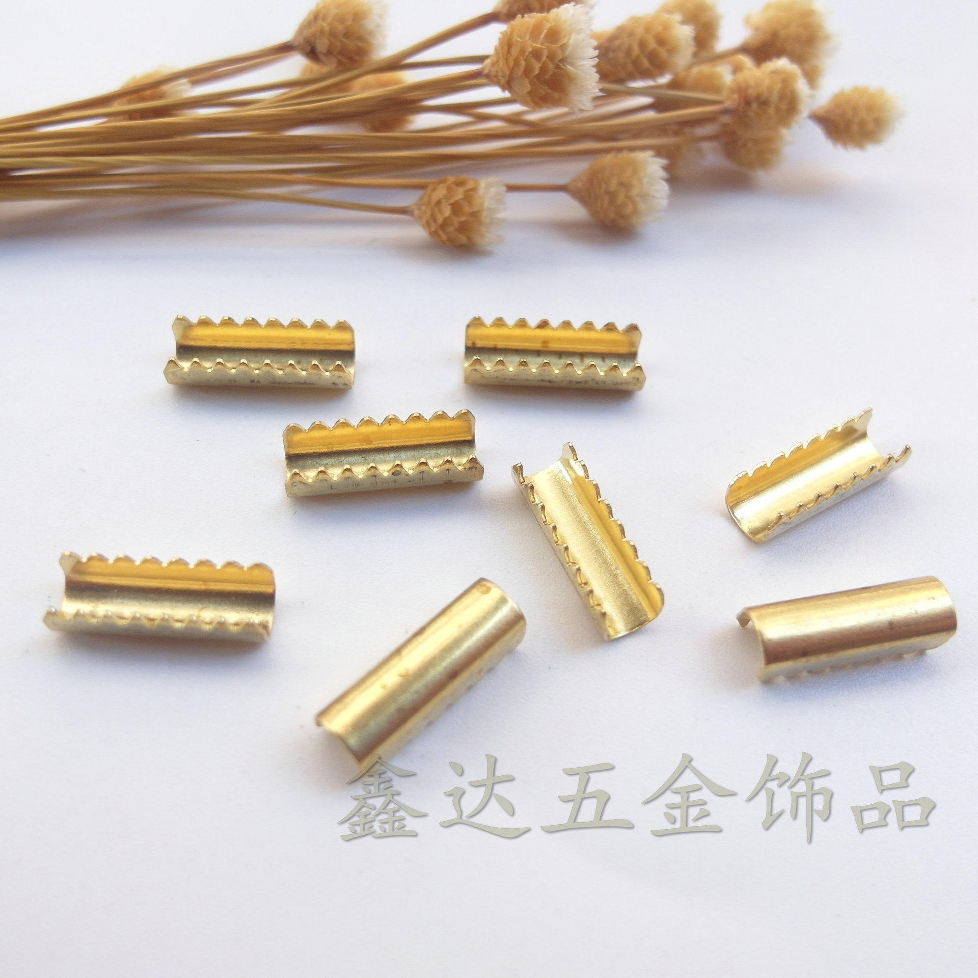 金属黄铜尾夹扣 织带夹 绳头 箱包腰带铜夹五金辅料服饰配件 收尾