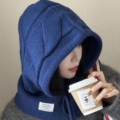 帽子女秋冬显脸小针织毛线帽休闲百搭巴拉克拉法帽户外防寒保暖帽