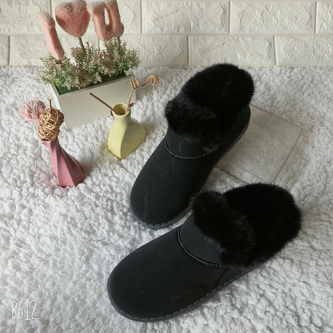 Botas de nieve de piel de oveja para mujeres grandes festividades en el hogar dos botas de lana calientes y transpirables antideslizantes