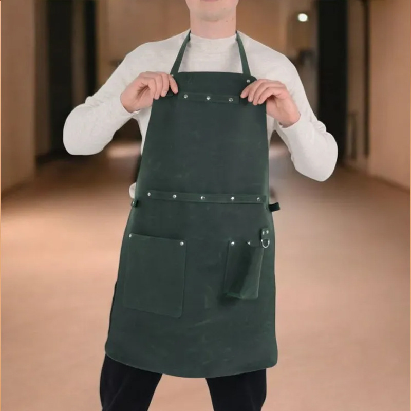 Amazon transfronterizo nuevo delantal impermeable PU cuero barbacoa al aire libre delantal ropa de trabajo fabricantes al por mayor