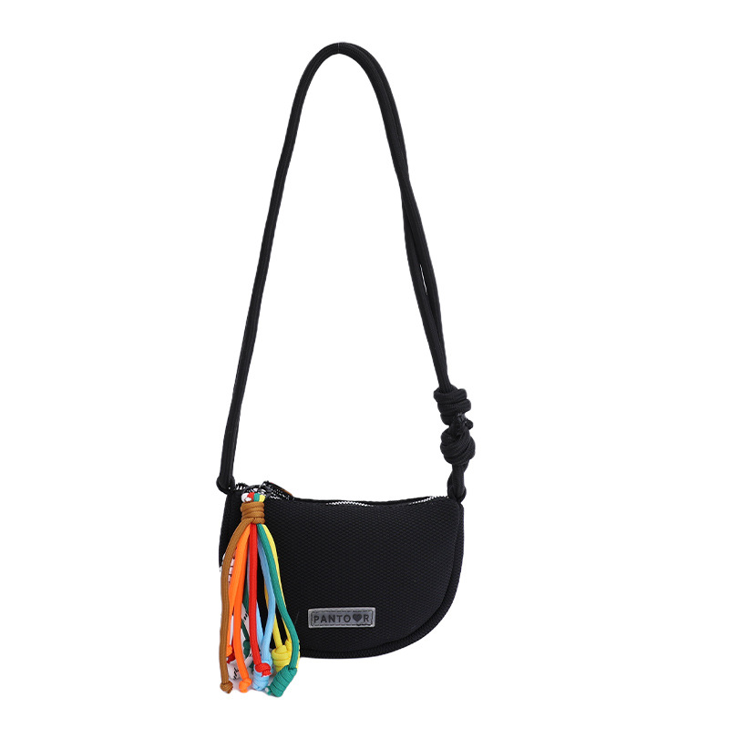 Bolso de lona de moda coreana 2025 verano nuevo bolso femenino casual estilo universitario bolso de hombro bolso de mensajero de malla hueca