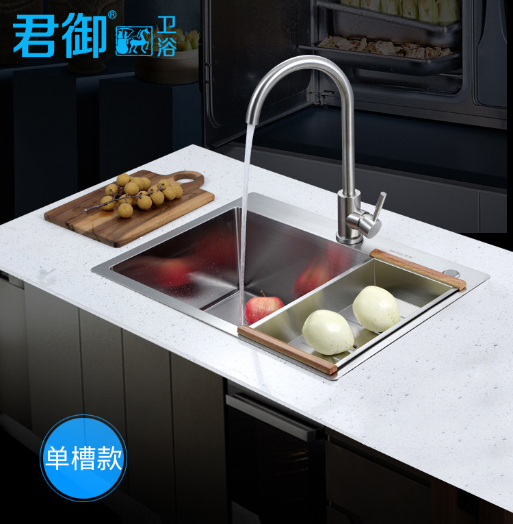 304不锈钢水槽双槽7843一体拉伸7642子母盆45拉丝加厚洗碗sinks 询价 阿里巴巴