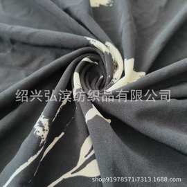250g水晶麻弹力印花ITY弹力印花布针织涤氨加捻涤纶汗布 GRS认证