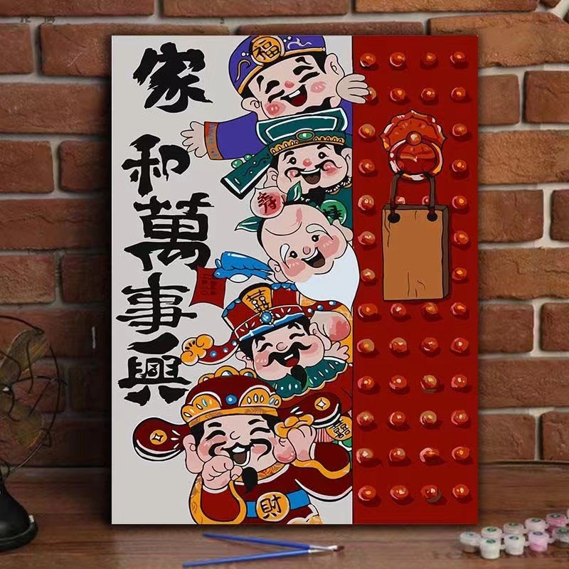 Suministro directo de fábrica [color fácil pintura] bricolaje digital pintura al óleo Dios de la riqueza nacional moda sala de estar dormitorio acrílico pintura al óleo decorativa