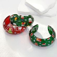 跨境热销圣诞节可爱麋鹿姜饼人树脂手镯个性设计感圣诞树手环手饰