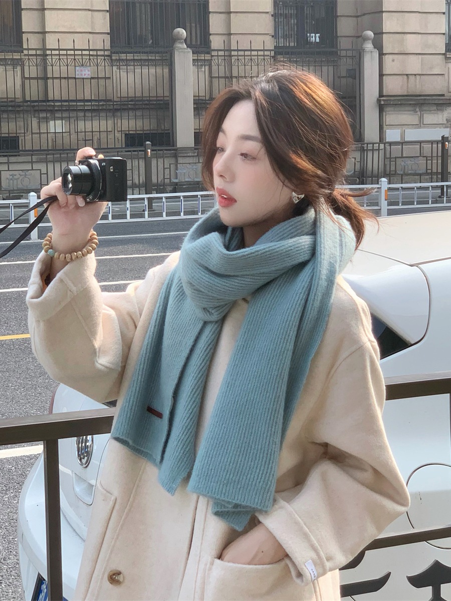 Knitted Scarf For Women Warm Wool Scarf Versatile Autumn Winter_voghion.com